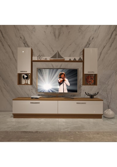 Decoraktiv Eko 5dab Mdf Std Tv Ünitesi Tv Sehpası Ceviz - Beyaz