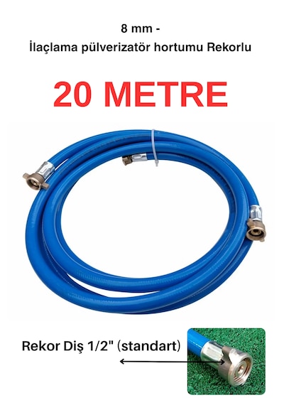 8 Mm Rekorlu Pülverizatör Basınçlı İlaçlama Hortumu - 20 Metre - 75 Bar - Yüksek Kalite 20 M