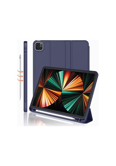 Apple Uyumlu iPad Pro 11 4. Nesil 2022 Kılıf Kalem Bölmeli Smart Case A2435 A2759 A2761 A2762