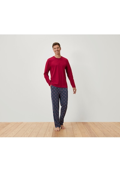 Tchibo Erkek Pijama, Kırmızı Tam. Baskılı Kırmızı