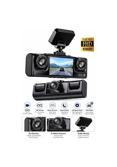 Full Hd 1080p Döngüsel Kayıtlı Araç Kamerası