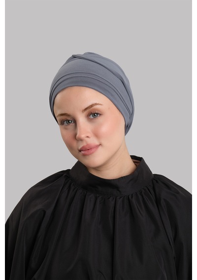Hürrem Bone Antrasit Versa Kuyruklu Pratik Tesettür Bone Sandy Büzgülü 2515 25