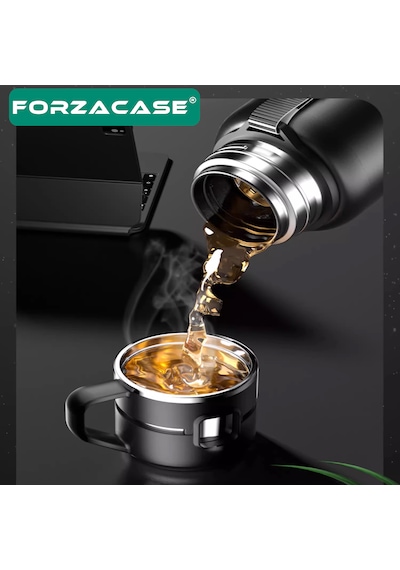Forzacase Paslanmaz Çelik 1 Litre 10 Saat Sıcak Soğuk Tutan Bardaklı Çay Kahve Su Termosu - FC938