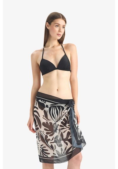 Defacto Regular Fit Desenli Şifon Pareo-fall İn Love E8218ax25hsbk27 Siyah