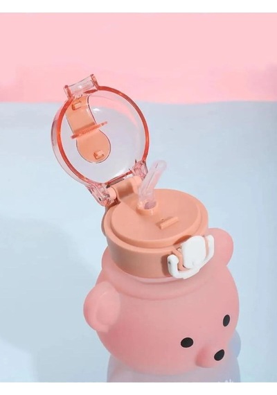 Smile Ayıcık Model Öğrenci Su Matarası Öğrenci Su Şişesi Suluk 500 Ml Bpa Içermez Matara Suluk Çok R Diğer