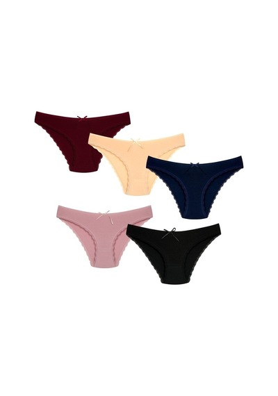 New Lilla 1101 Bikini Kadın T. Dantelli Külot Paketi (555344039) Çok Renkli