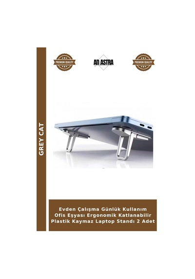 Evden Çalışma Günlük Kullanım Ofis Eşyası Ergonomik Katlanabilir Plastik Kaymaz Laptop Standı 2 Adet