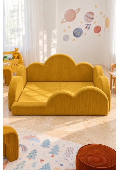 Funbed Junior Bulut Tasarımlı Çocuk Yatağı, Karyola Ve Oyun Matı Seti Hardal - 938609351 Funbed Junior Bulut Tasarımlı Çocuk Yatağı, Karyola Ve Oyun Matı Seti Hardal - 938609351