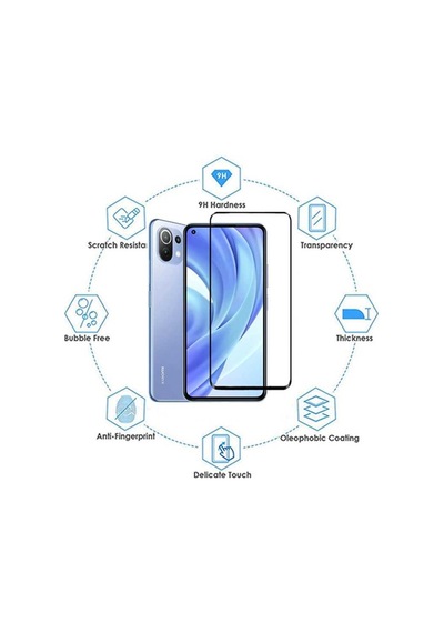 Zore Xiaomi Mi 11 Lite Uyumlu Kenarları Kırılmaya Dayanıklı Cam Ekran Koruyucu