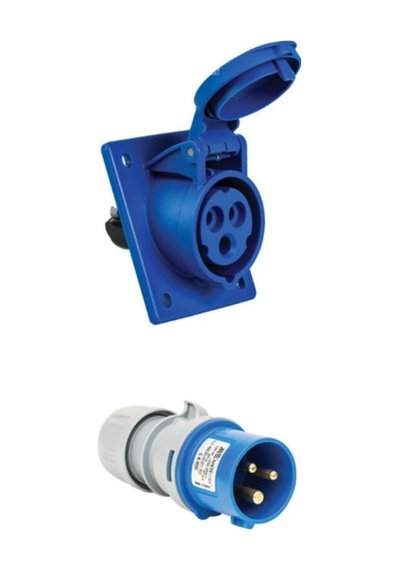 İnci Marin Tekne Karavan Eğik Priz Fiş Takımı 3x16 Amper 2'li Set
