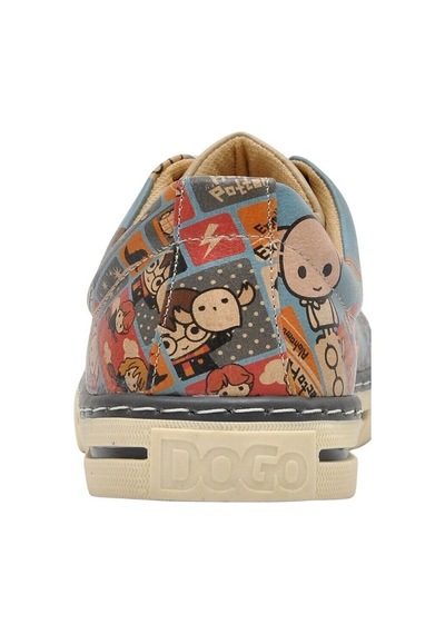 Kadın Vegan Deri Turkuaz Sneakers - Warner Bros Imaginary School Harry Potter Tasarım Çok Renkli