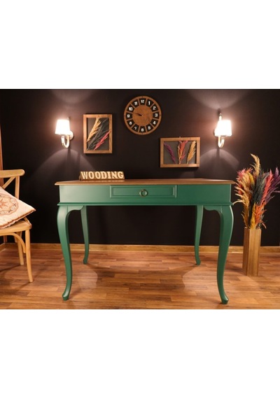Wooding-Mobilya Wooding 100 Cm Çekmeceli Masif Yeşil Naturel Çalışma Masası Wooding-Mobilya Wooding 100 Cm Çekmeceli Masif Yeşil Naturel Çalışma Masası