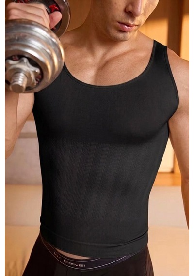 Fit Women Dik Duruş Destekli Korse Atlet 6056 Siyah