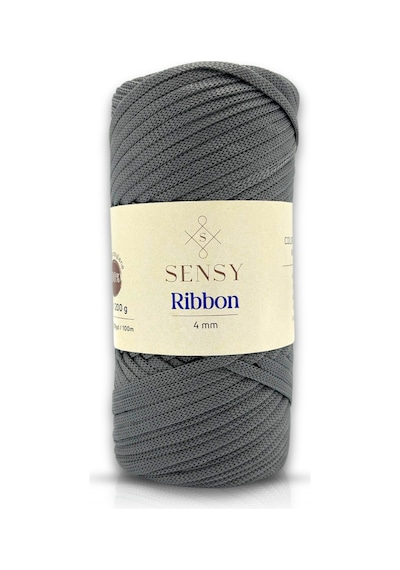 Premium Ribbon Polyester Ipi 200 Gr Polyester Makrome Ip Bileklik Ipi Çanta Supla Ip Hobi Ipi Gri