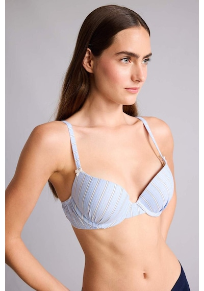 Defacto Poplin Kaplı Push Up Balenli Bra H3799ax26spbe550 Mavi-be550