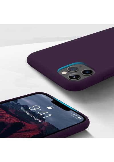 Apple Uyumlu iPhone 11 Pro Kılıf Nano Lansman Silikon Arka Kapak Koyu Mor