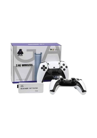 Çift Oyun Kollu 4k Hd Ekran Nostaljik 20.000 Oyunlu Beyaz Game Stick - 8912733734072