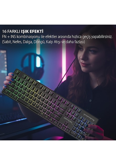 Ikg-440t Mavi Switch Mekanik Klavye Rgb 16 Efekt 104 Tuş Kablolu Anti-ghosting Windows/mac Uyumlu