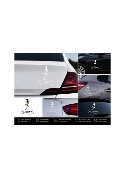 Sürpriz li Ulu Önder Mustafa Kemal Atatürk Araç Ve Motor Sticker