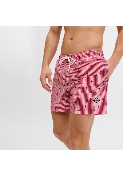 Jack&jones Jack Jones Şort Mayo Maui Breeze Mini Stripe Kırmızı