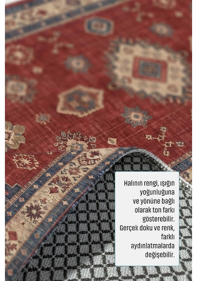 Dekoratif Halı Kaymaz Taban Leke Tutmaz Yıkanabilir Kilim Özel Ölçü Salon Halısı 3028