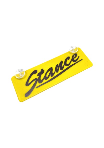 Northcity Stance Yazılı Sarı Dekor Plaka Vantuzlu Cam Süsü 22x7.5cm