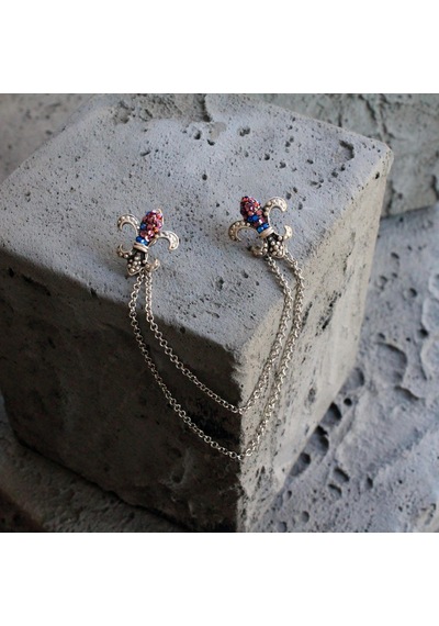 Coolmenclub Fleur De Lis Figürlü Gömlek Yaka İğnesi Gümüş
