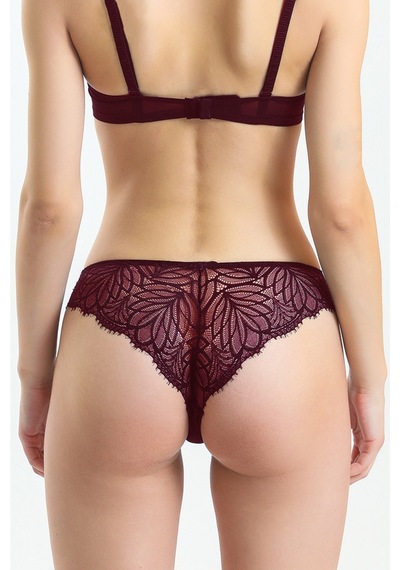 Magic Form 486 Kadın Bordo Taşlı Dantelli Normal Külot Bordo - 334709575 Bordo