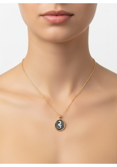 G&a Jewels - Denizin Sırrı - 925 Ayar Oksitli Yaldız Altın Kaplama Gümüş Kolye Altın - Gümüş G&a Jewels - Denizin Sırrı - 925 Ayar Oksitli Yaldız Altın Kaplama Gümüş Kolye Altın - Gümüş