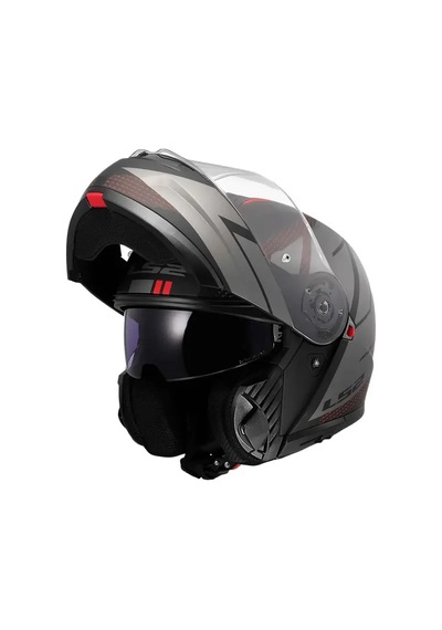 Ls2 Strobe 2 Code Çene Açılır Kask Mat Siyah - Gri