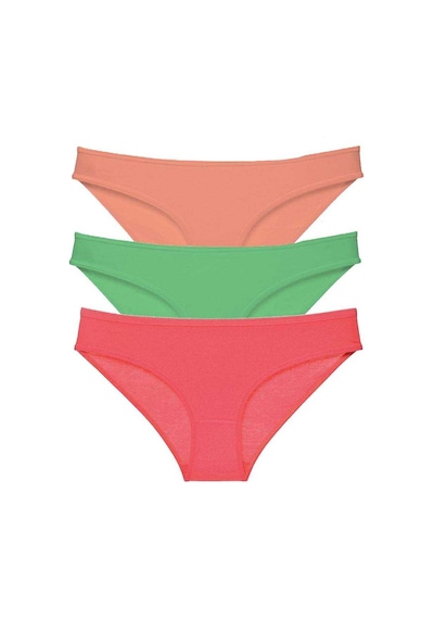 Royaleks 3 adet Süper Eko Set Likralı Kadın Slip Külot 543 RYL-EKO3026 Çok Renkli