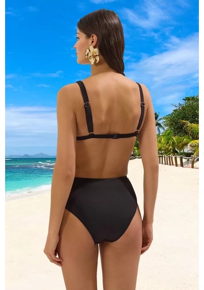 Ersefa Tasarım Bikini Takımı Ergonomik Kesim Klora Dayanıklı Özel Su Spo Siyah