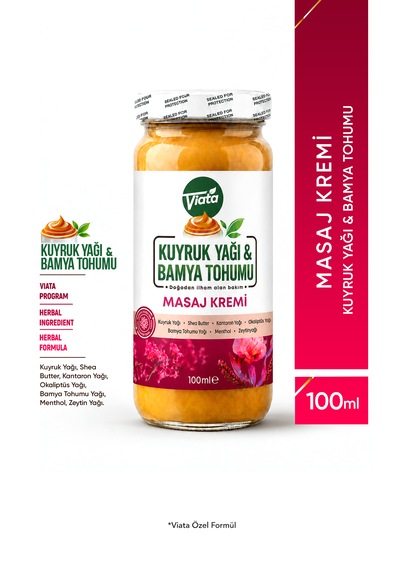 Kuyruk Yağlı Bamya Tohumlu Bitkisel Masaj Kremi 100 Ml