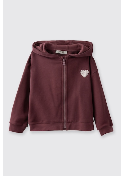 Panço Kız Çocuk Fermuarlı Sweatshirt Bordo