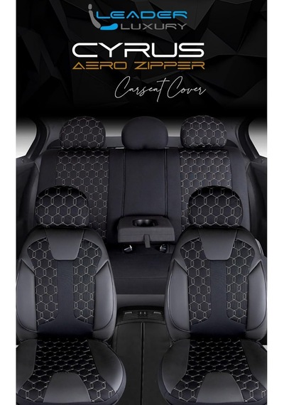 Suzuki Vitara 2019-2025 İle Uyumlu Lüx Deri Detaylı Oto Koltuk Kılıfı Ön Arka Takım Cyrus Siyah Beyaz