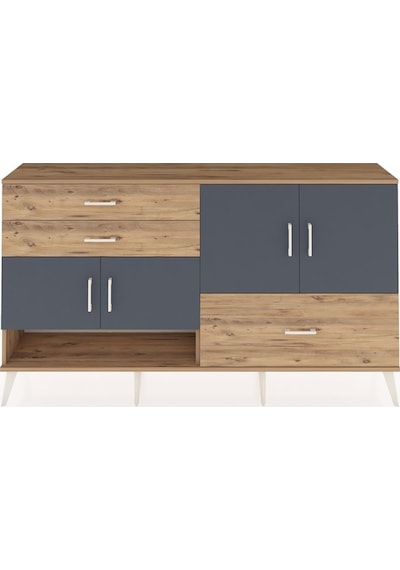 Arges Konsol 3 Raflı 3 Çekmeceli 4 Kapaklı 176x30x99 Çam-antrasit Çam-antrasit/çam Arges Konsol 3 Raflı 3 Çekmeceli 4 Kapaklı 176x30x99 Çam-antrasit Çam-antrasit/çam