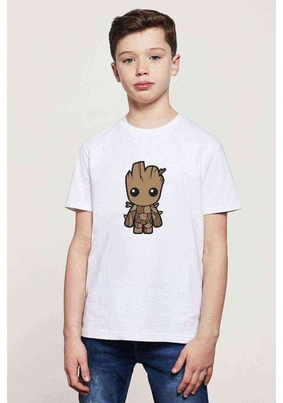 Tshirthane I Am Groot Baby Baskılı Unisex Çocuk Beyaz T-Shirt