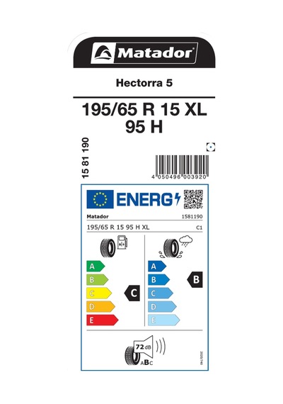 Matador 195/65R15 95H Xl Hectorra 5 Yaz Lastiği Lastigi 2026