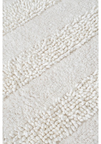 Macaroni 2'li Pamuk Banyo Paspas Seti Yumuşak Dokulu Krem Yıkanabilir 60x100 + 60x50cm, Mx001w