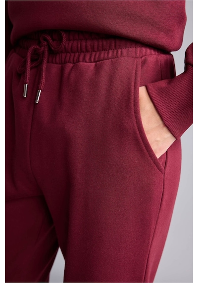 Defacto Okula Dönüş Jogger Fıt Basıc Düz Kalın Sweatshirt Kumaşı Pantolon F9622ax26wnbr115 Bordo-br115