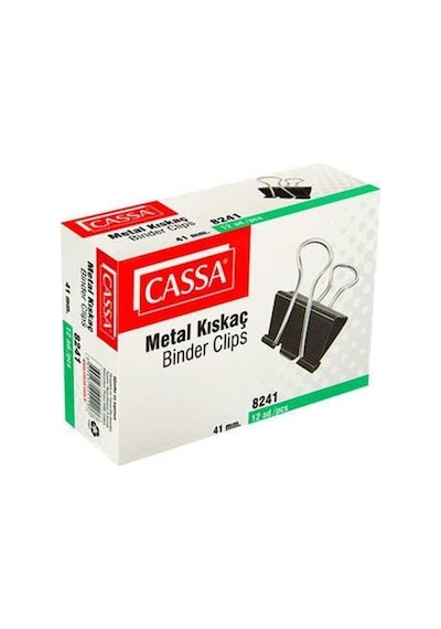 Cassa Çelik Kıskaç 41Mm Siyah 12'Li
