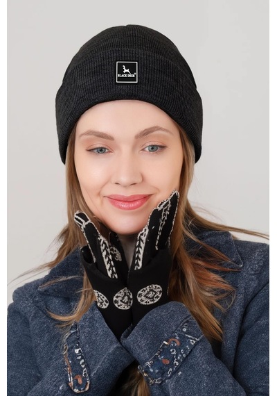 Unisex Kışlık Bere Şapka Düz Logolu Yumuşak Triko Basic Akrilik Beanie 001