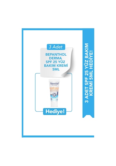 Bepanthol Derma Yüz Temizleme Jeli + 3 Adet Derma SPF 25 Yüz Bakım Kremi 5 ML