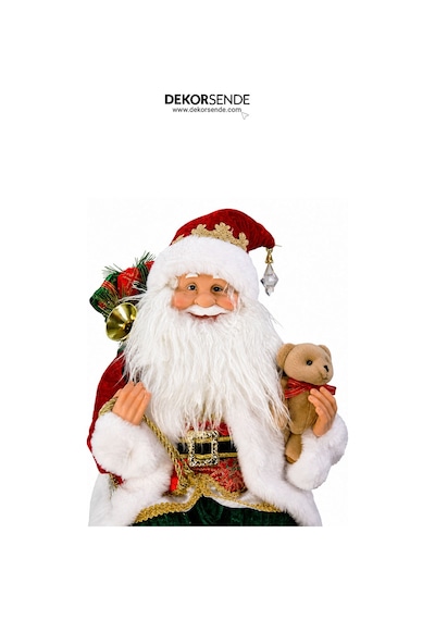 Yılbaşı Noel Baba Ayakları Sallanan Oturan 55 Cm