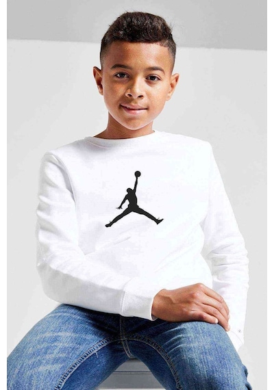 Tshirthane Basketbol Baskılı Unisex Çocuk Beyaz Sweatshirt (528582004)