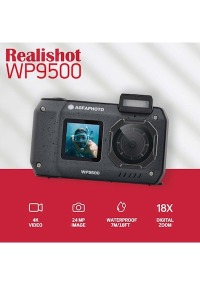 Realishot Wp9500 - Su Geçirmez Dijital Kamera, 7 M Su Geçirmez, 24 Mp, Zoom 18x, 4k Video, 2,9 İnç / 1,4 İnç Çift Ekran - Siyah Çok Renkli Realishot Wp9500 - Su Geçirmez Dijital Kamera, 7 M Su Geçirmez, 24 Mp, Zoom 18x, 4k Video, 2,9 İnç / 1,4 İnç Çift Ekran - Siyah Çok Renkli