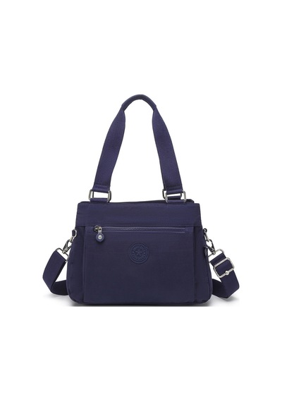 Smart Bags Orta Boy Çok Cepli Su Geçirmez Hafif Krınkıl Kumaş Kadın Omuz Çantası Lacivert 76925641