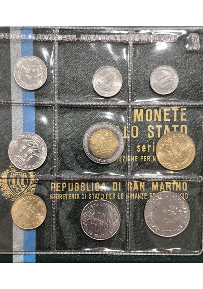 San Marino 1982 Hatıra Set 9 Adet 1-500 Liret Orijinal Kutusunda Kitapçığıyla Çil.
