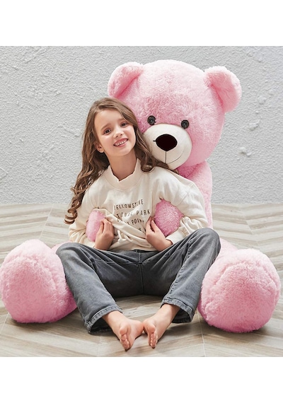 160 Cm Papyonlu Peluş Ayı-dev Boy-sevgiliye Özel Hediye - Yerli Pembe