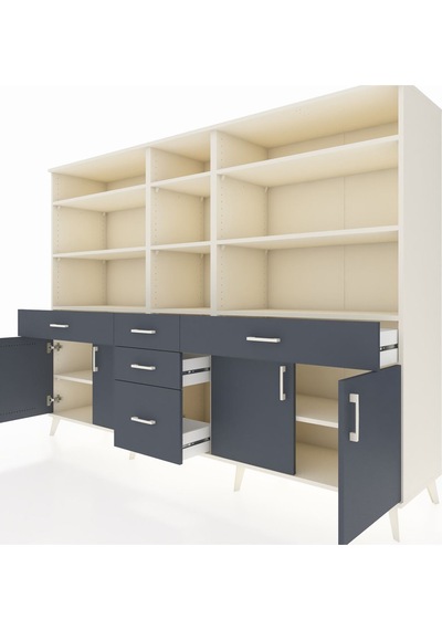 Hyperion Dolap 11 Raflı 5 Çekmeceli 4 Kapaklı 220x44x163 Aytaşı-a Aytaşı-antrasit Hyperion Dolap 11 Raflı 5 Çekmeceli 4 Kapaklı 220x44x163 Aytaşı-a Aytaşı-antrasit